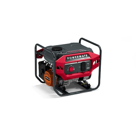 Powermate Portable Generator, Gasoline, 1,400 W Rated, 2,000 W Surge, Recoil Start, 120V AC, 20 A P0080900